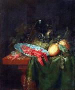 Pieter de Ring Stilleben mit Romer, Krebsen und Zitronen oil painting reproduction